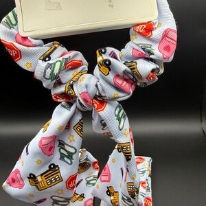 Target Back to School Hair Wrap Scrunchie Blue School Bus Print S542553-A0A NEW